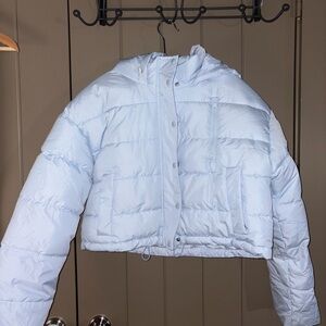 PacSun Sky Blue Hooded Puffer Jacket